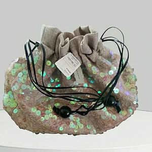 Vintage Castlecore Fairycore Bucket Sequin Pearlescents Sparkling Handbag Purse